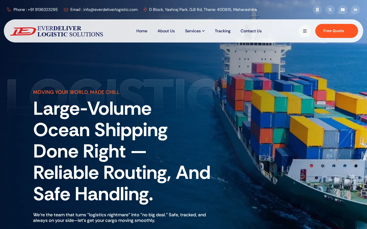 EverDeliver Logistic website homepage