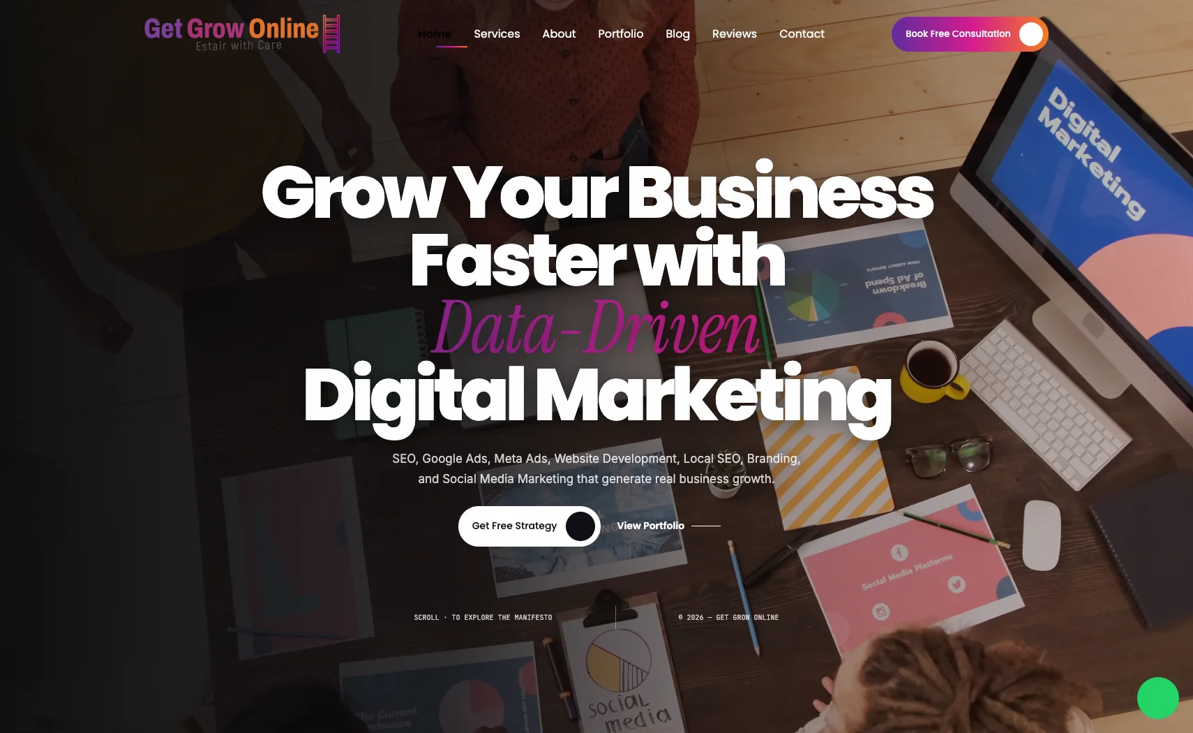 Get Grow Online website built by Ultimate Solution