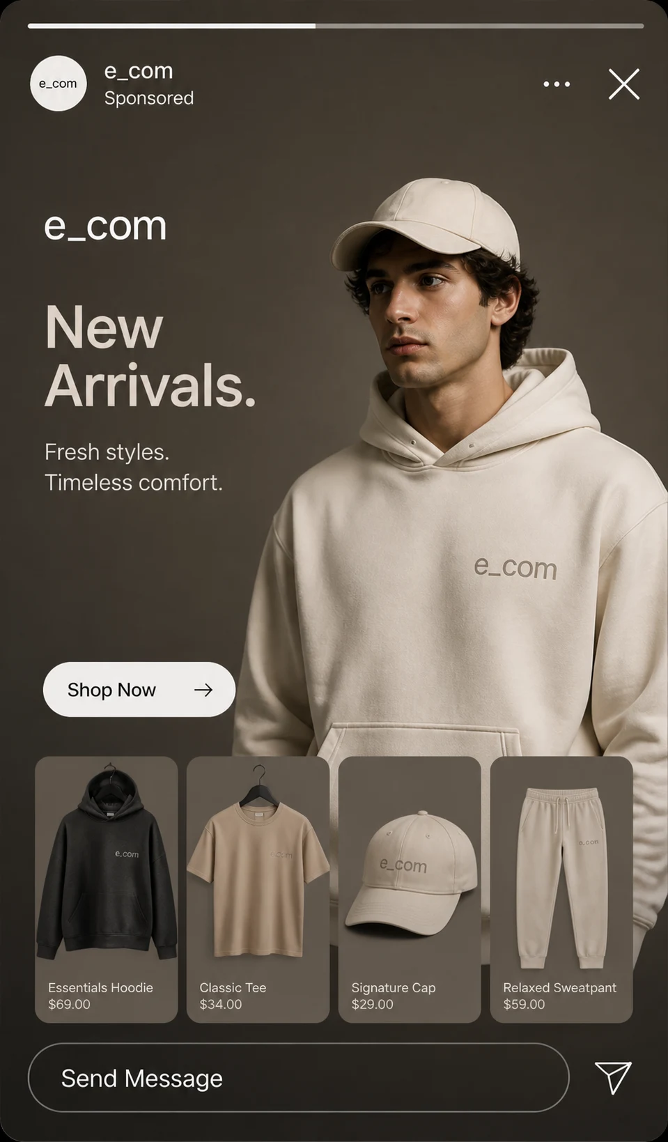 e_com new arrivals social media story