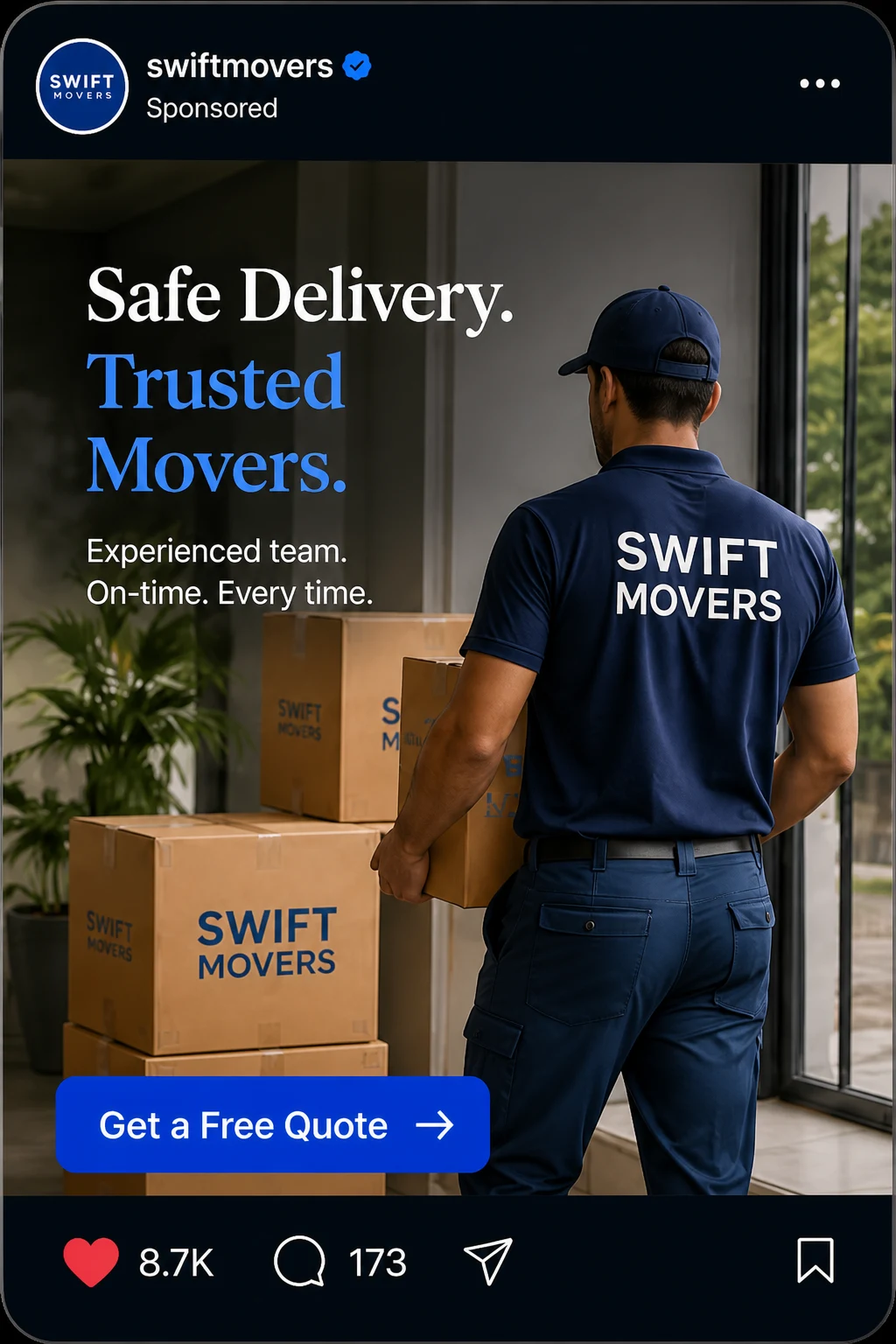 Swift Movers safe delivery campaign post